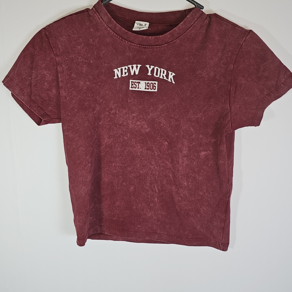 Vibe Maroon Crew Neck Tee